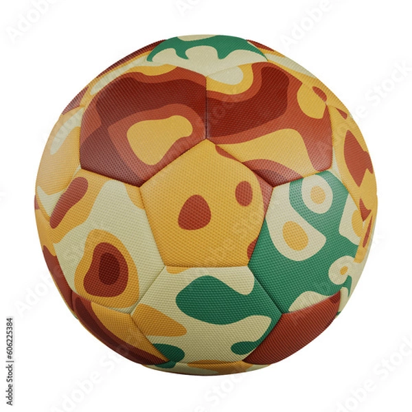 Fototapeta 3D Colorful Soccer Ball Isolated