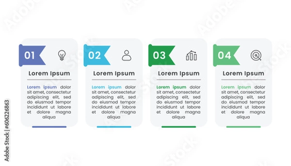 Fototapeta Presentation business infographic template design with four options or steps and icons