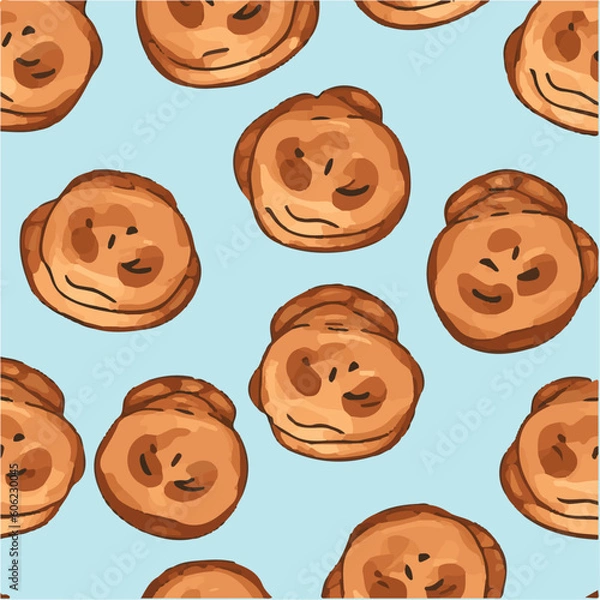 Obraz cute simple kouign amann pattern, cartoon, minimal, decorate blankets, carpets, for kids, theme print design
