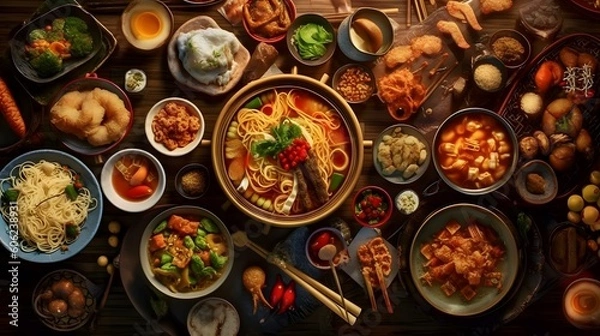Obraz 美味しそうな沢山の中華料理