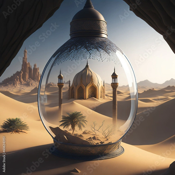 Obraz Mosque Lantern Glass Ai Generated