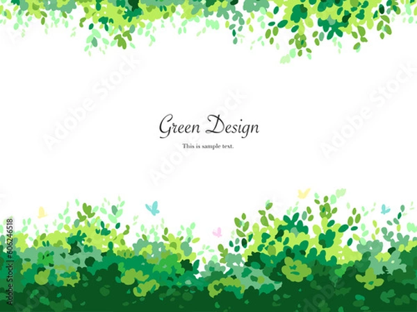 Obraz 緑豊かなフレーム-手描き