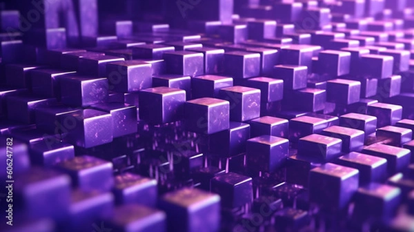 Fototapeta abstract purple 3d cubes