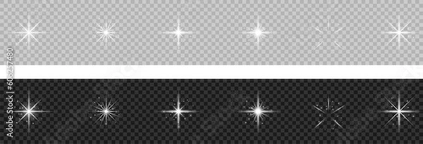 Fototapeta Sparkling star, vector glowing star light effect.Shine glowing stars. Vector illustration