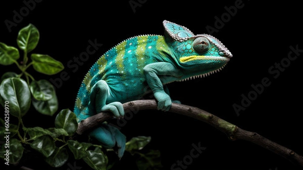 Fototapeta Generative Illustration of a Panther Chameleon