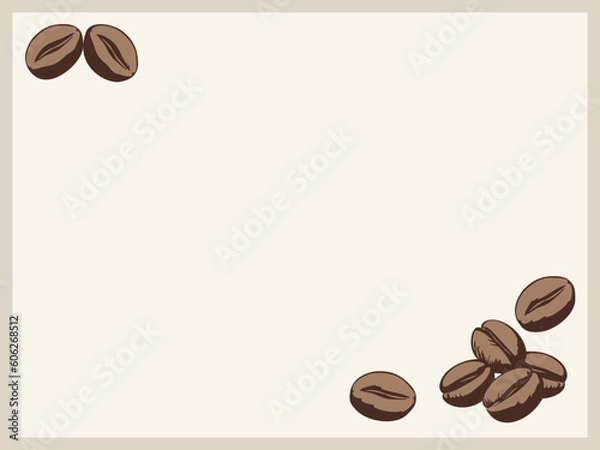 Obraz コーヒー豆のイラストフレーム