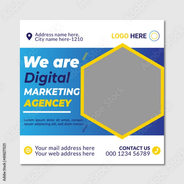 Obraz Corporate Digital Marketing Social Media Post Design in vector
