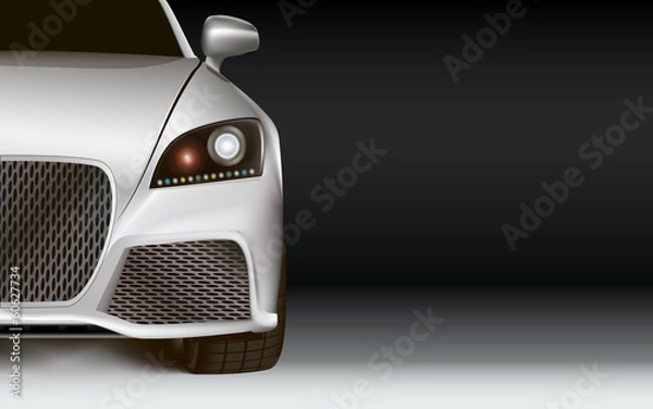 Fototapeta Modern Car. Dark background with copy space