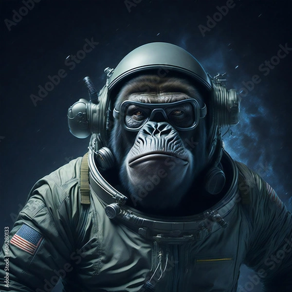 Obraz 宇宙服を着たゴリラ
