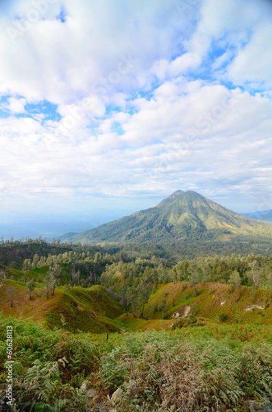 Fototapeta Volcano Ranti. View from the volcano Ijen. Java. Indonesia.