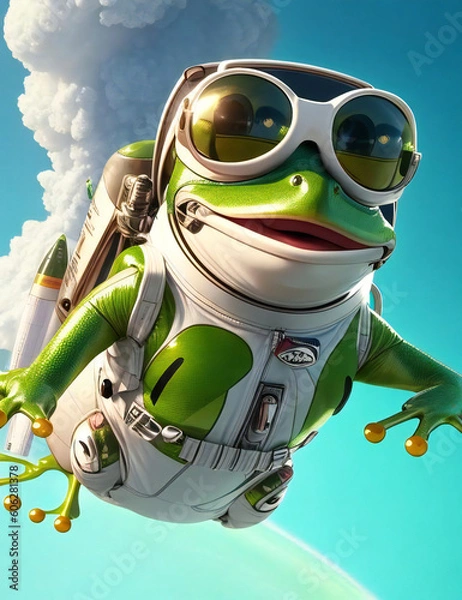 Obraz 宇宙服を着たカエル