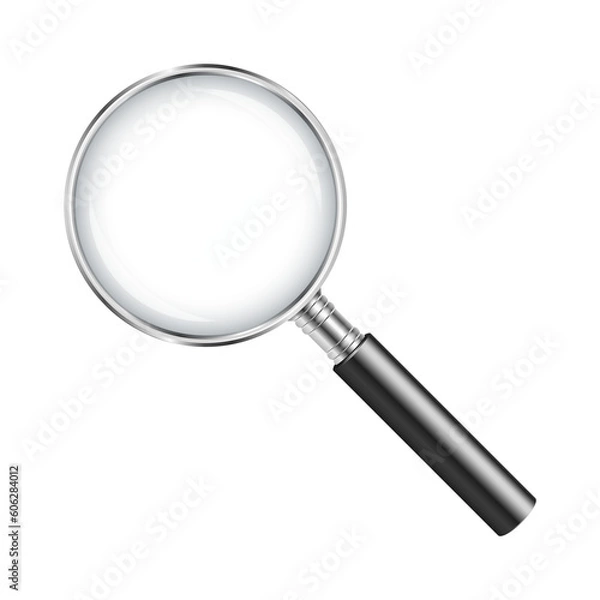Fototapeta Magnifying glass on transparent background. PNG design element.