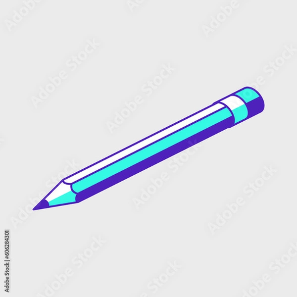 Fototapeta Pencil isometric vector illustration