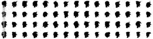 Obraz Set Of People Icons Isolated Silhouette Solid Icon With Team, Female, Business, Office, Group, Person, People Infographic Simple Vector Illustration Logo