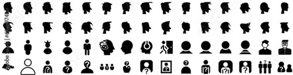 Obraz Set Of Person Icons Isolated Silhouette Solid Icon With Office, Group, Female, Person, Team, Business, People Infographic Simple Vector Illustration Logo