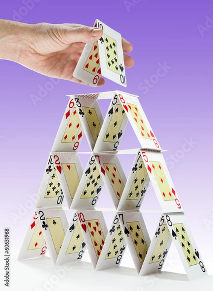 Obraz Completing a house of cards