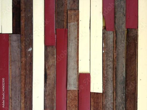 Fototapeta Colorful painted wood wall or background