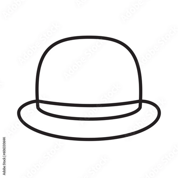 Fototapeta BOWLER HAT design vector icon design vector line icon svg