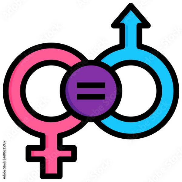 Obraz gender equality line icon,linear,outline,graphic,illustration