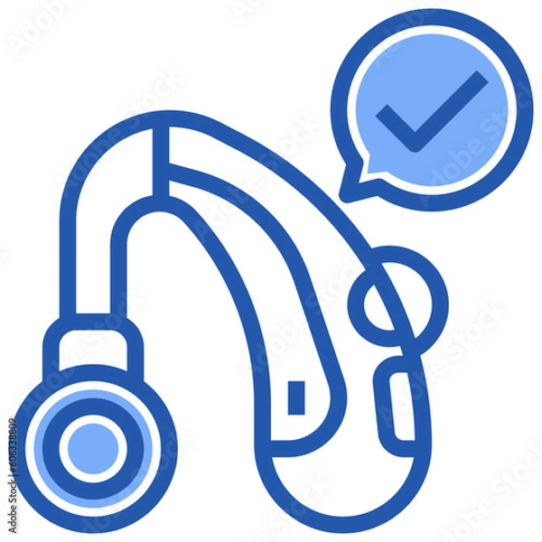 Obraz hearing aid line icon,linear,outline,graphic,illustration