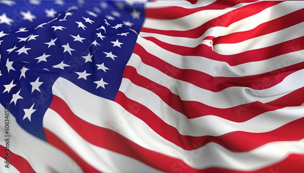 Fototapeta American Flag Flowing in the Wind