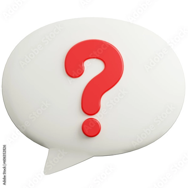 Obraz red question mark chatting 3d icon