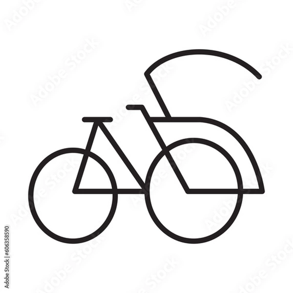 Fototapeta PEDICAB design vector icon design vector line icon svg