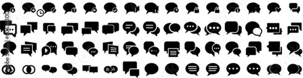 Fototapeta Set Of Bubbles Icons Isolated Silhouette Solid Icon With Illustration, Message, White, Speech, Set, Bubble, Communication Infographic Simple Vector Illustration Logo