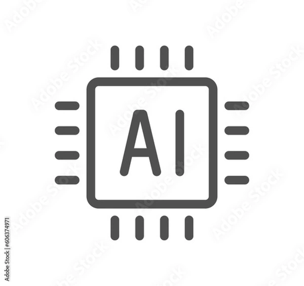 Obraz Artificial intelligence related icon outline and linear vector.