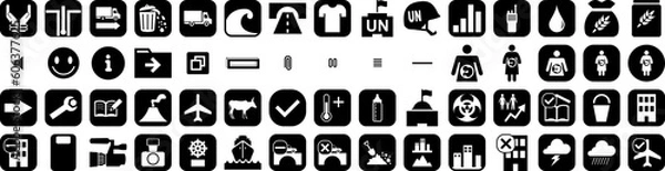 Obraz Set Of Icons Icons Isolated Silhouette Solid Icon With Outline, Vector, Line, Business, Icon, Set, Symbol Infographic Simple Vector Illustration Logo