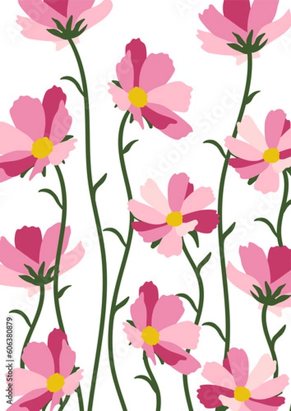 Fototapeta poppy flowers background.Eps 10 vector.