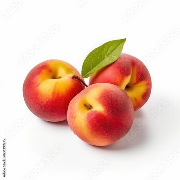 Fototapeta Nectarines isolated on white background (generative AI)