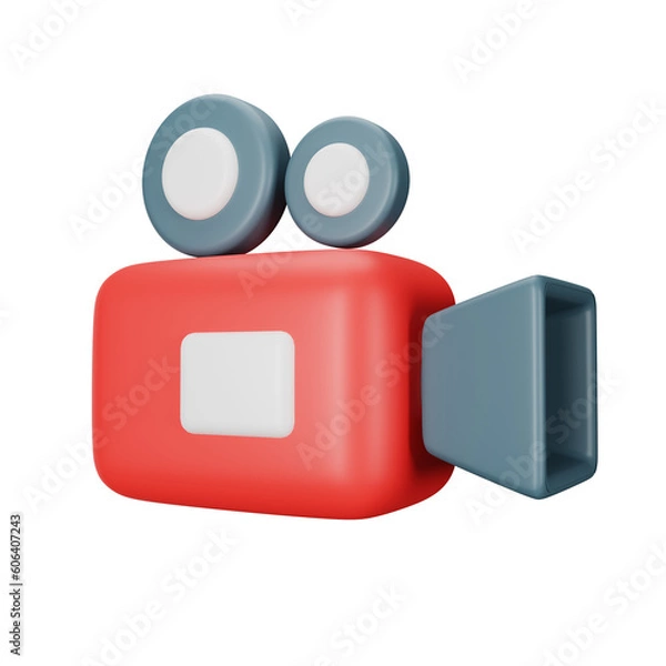 Obraz 3d icon video camera isolated on transparent background