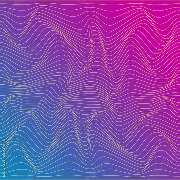 Obraz Abstract relief background with optical illusion of distortion. Vector illustration.