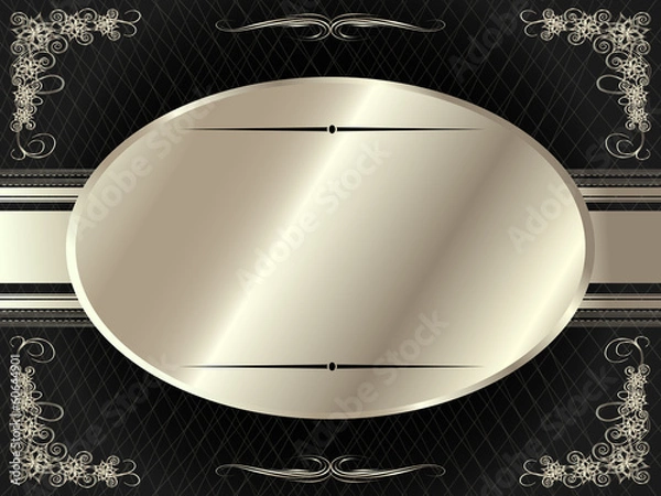 Obraz Silver frame with floral elements 7