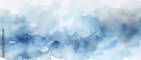 Fototapeta Hand painted blue sky watercolor abstract colorful background , generate ai