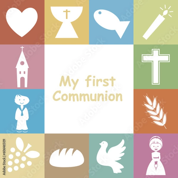 Obraz First Communion Invitation Card