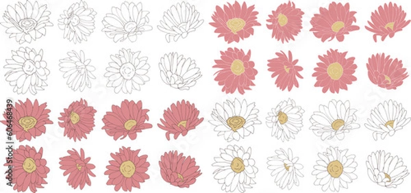 Obraz シンプルな花のイラスト