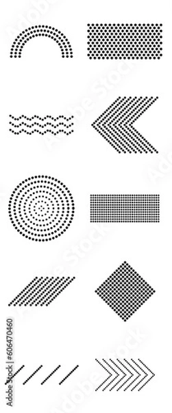 Fototapeta Minimalist Dotted Shape Set Collection