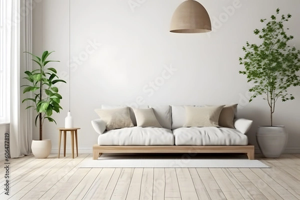 Obraz Sofa-Centric Living Room Interior: Embracing Comfort and Style with generative AI Technology