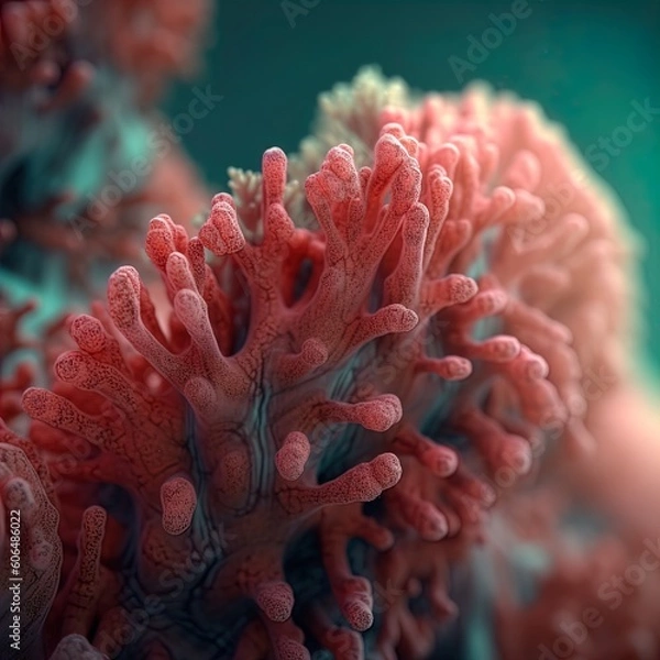 Obraz Red anemone coral macro image