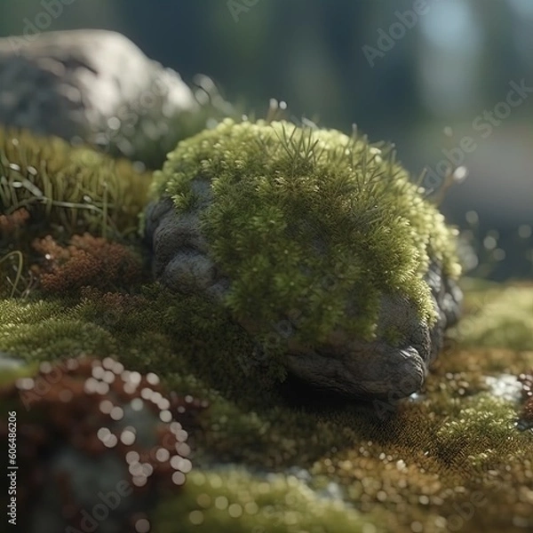 Obraz Moss on a rock macro image