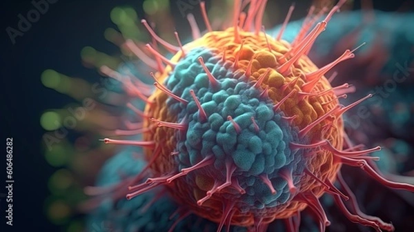 Obraz Colorful alien virus cell