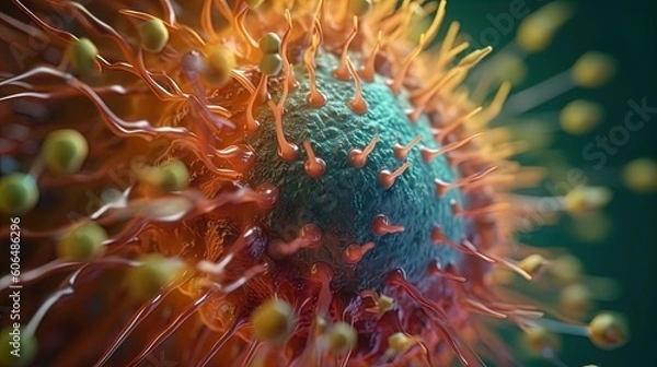 Obraz Colorful alien virus cell