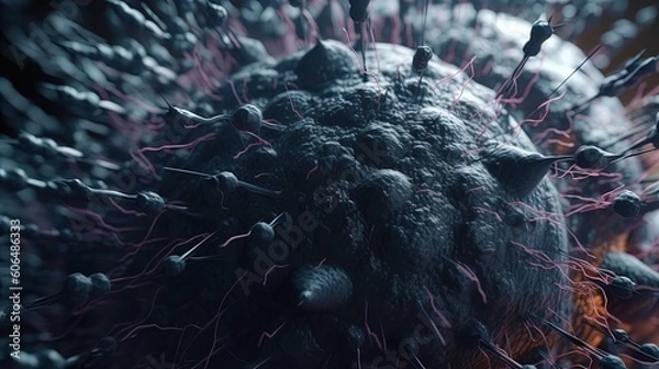 Obraz Dark alien virus cell