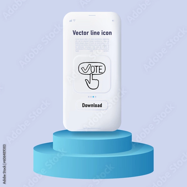 Fototapeta Set of icons representing debates in voting. Symbolic representation of discussions, Arguments concept. Ui phone app screen. Neomorphism style. Vector line icon for Business