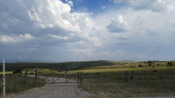 Obraz clouds over the field