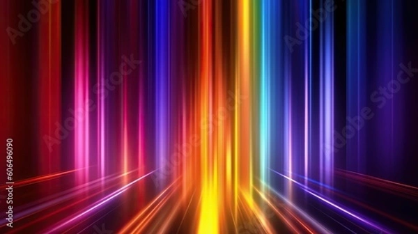 Fototapeta abstract futuristic background with colors glowing neon moving high speed wave lines and bokeh lights. Data transfer concept Fantastic wallpaper, designed by AI.
