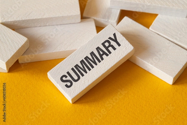 Obraz Summary - word concept on building blocks, text