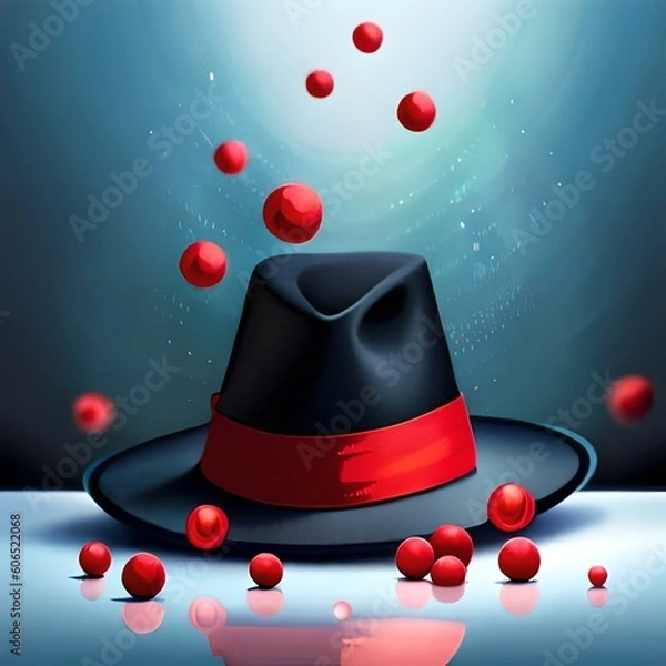 Fototapeta hat with red ribbon